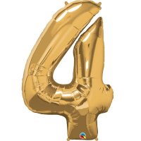 (image for) Qualatex Metallic Gold Number 4 Supershape Balloons
