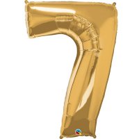 (image for) Qualatex Metallic Gold Number 7 Supershape Balloons