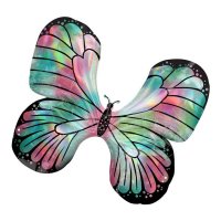 Iridescent Teal & Pink Butterfly Supershape Balloons