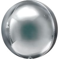 21" Silver Jumbo Orbz Foil Balloons 3pk