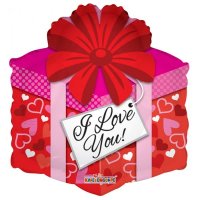 18" I Love You Present Foil Balloons