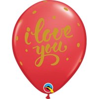 11" I Love You Bold Script Latex Balloons 25pk