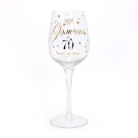(image for) Glamorous At 70 Happy Birthday Wine Glass