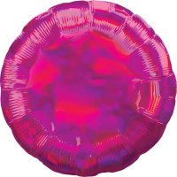 18" Magenta Iridescent Circle Foil Balloons