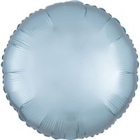 18" Satin Luxe Pastel Blue Circle Foil Balloons