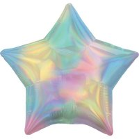 19" Pastel Rainbow Star Foil Balloons