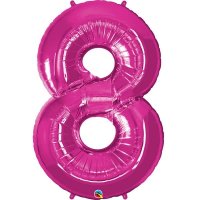 Qualatex Magenta Pink Number 8 Supershape Balloons