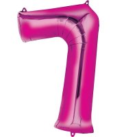 16" Pink Number 7 Air Fill Balloons