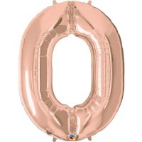 (image for) Qualatex Rose Gold Number 0 Supershape Balloons