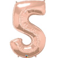 (image for) Qualatex Rose Gold Number 5 Supershape Balloons