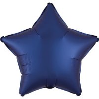 (image for) 18" Silk Lustre Navy Blue Star Foil Balloons