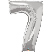Qualatex silver Number 7 Supershape Balloons