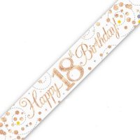 (image for) Sparkling Fizz Happy 18th Birthday Holographic Banner
