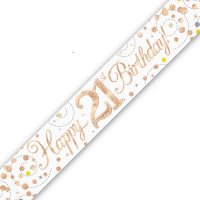 (image for) Sparkling Fizz Happy 21st Birthday Holographic Banner