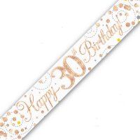 (image for) Sparkling Fizz Happy 30th Birthday Holographic Banner