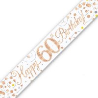Sparkling Fizz Happy 60th Birthday Holographic Banner