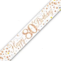(image for) Sparkling Fizz Happy 80th Birthday Holographic Banner