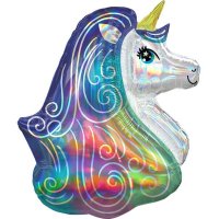 Rainbow Unicorn Iridescent Supershape Balloons