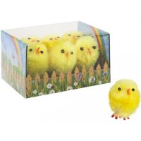 4cm Yellow Chenille Chicks 6pk