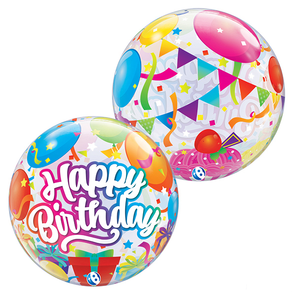 22" Happy Birthday Surprise Stretchy Bubble Balloons