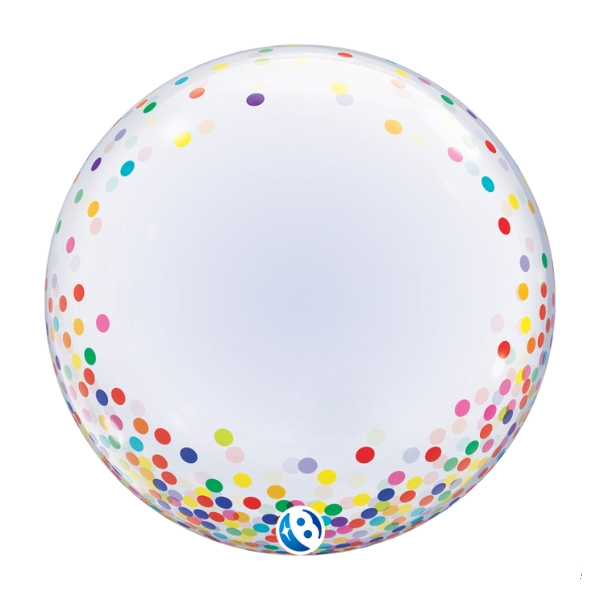 24" Colourful Confetti Stretchy Deco Bubble Balloons