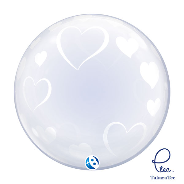 24" Hearts Stretchy Deco Bubble Balloons
