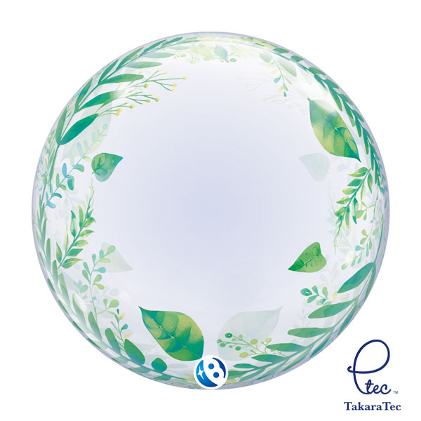 24" Elegant Greenery Stretchy Deco Bubble Balloons