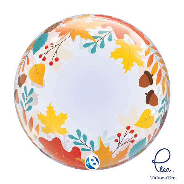 24" Fall Leaves Stretchy Deco Bubble Balloons