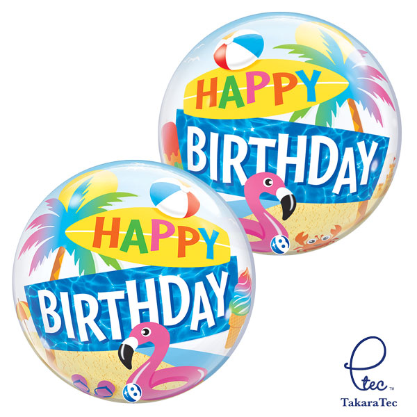 22" Happy Birthday Summer Stretchy Bubble Balloons
