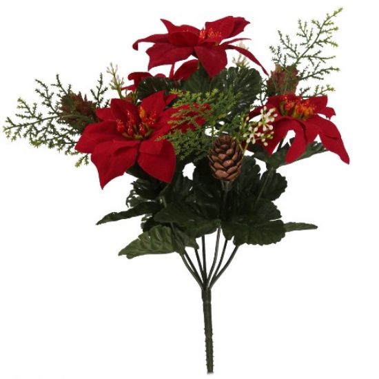 (image for) Poinsettia & Pine Cone Mixed Bush