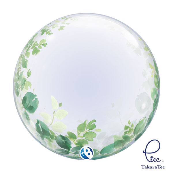 24" Eucalyptus Leaves Stretchy Deco Bubble Balloons