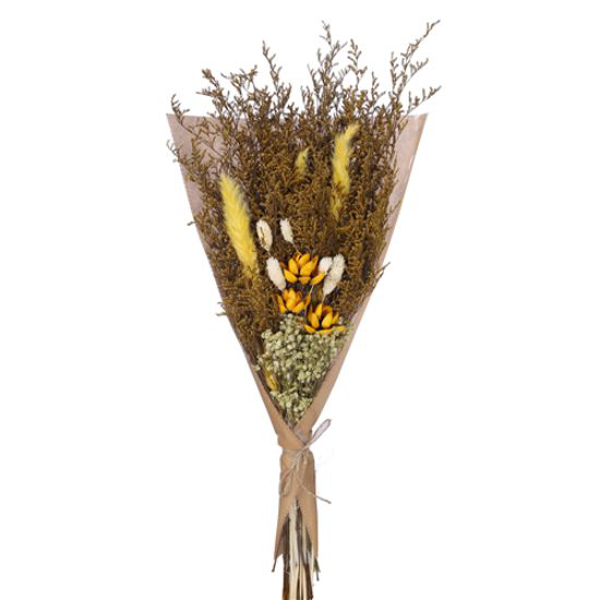 (image for) Yellow And Ivory Dried Flower Large Mixed Bouquet