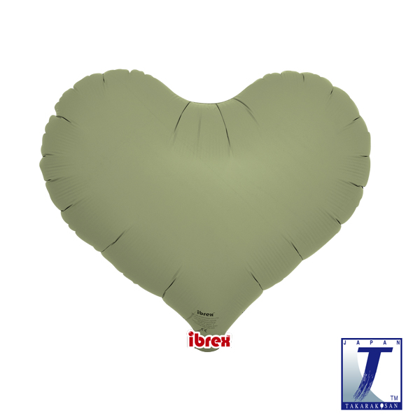 (image for) 14" Sage Green Jelly Heart Foil Balloons Pack Of 5