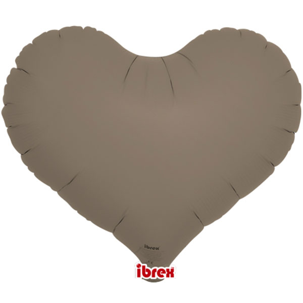 (image for) Pack Of 5 14" Matte Taupe Jelly Heart Foil Balloons