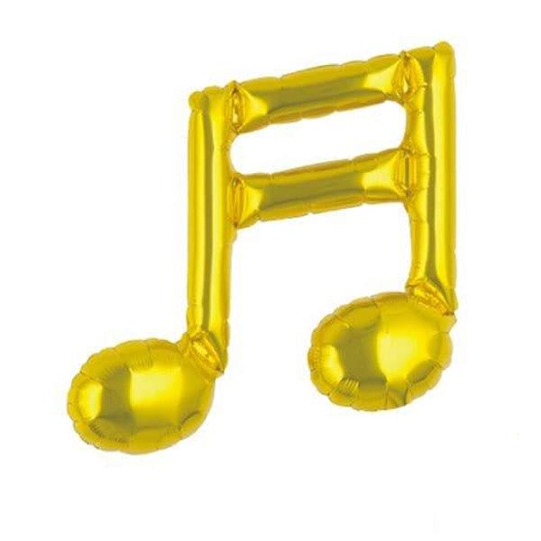 (image for) 9" Gold Double Music Note Balloon