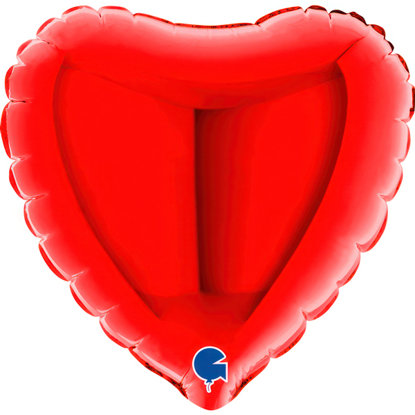 (image for) 4" Grabo Red Plain Heart Air Fill Balloons