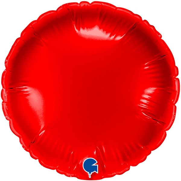 4" Grabo Metallic Red Plain Round Air Fill Balloons
