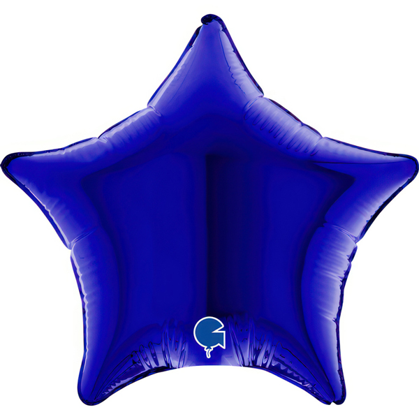 (image for) 4" Grabo Blue Capri Plain Star Air Fill Balloons