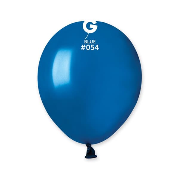 (image for) 5" Metallic Blue Latex Balloons 50pk