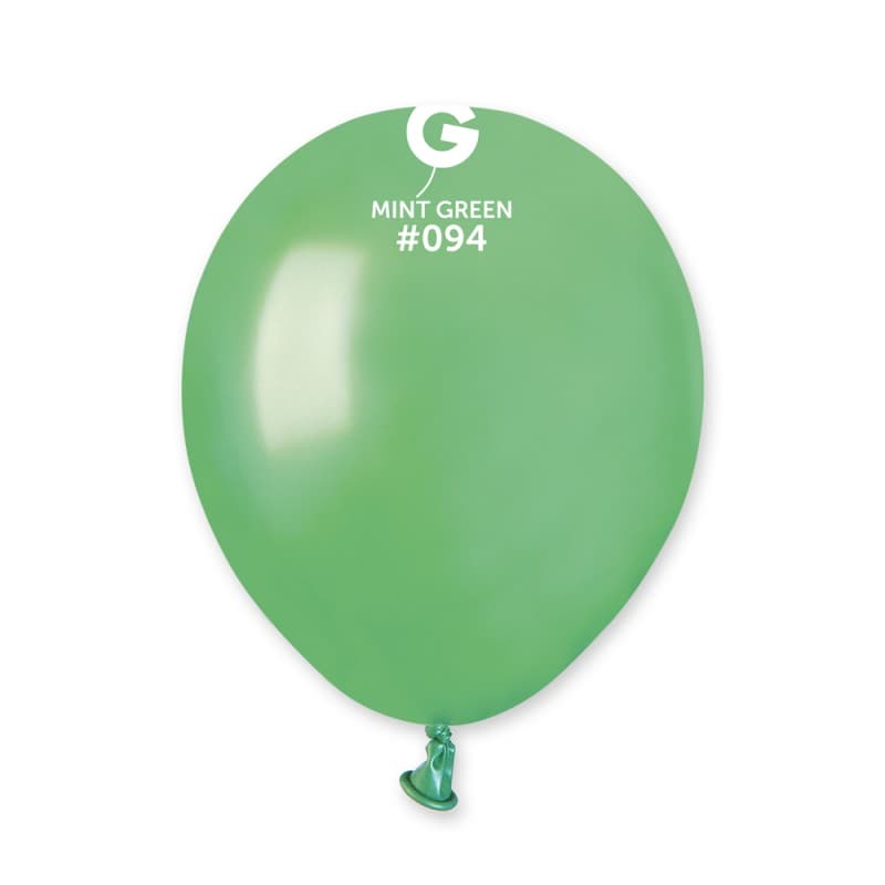 (image for) 5" Metallic Mint Green Latex Balloons 50pk