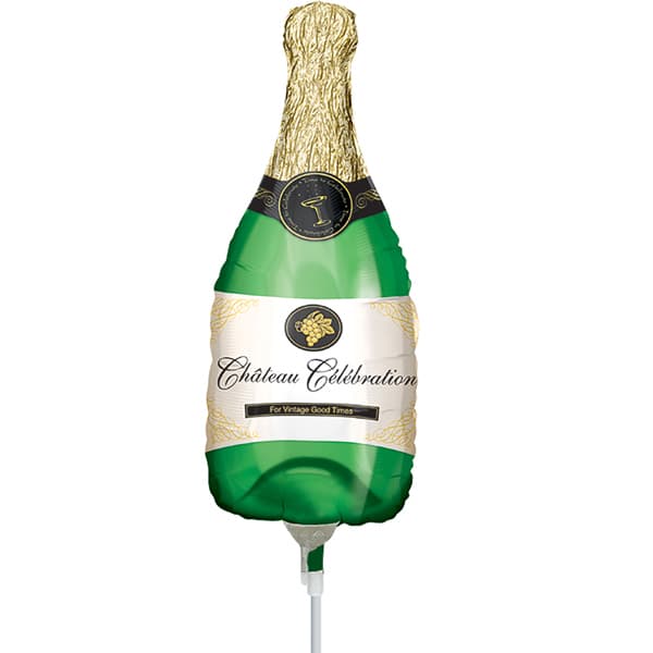 (image for) 9" Champagne Bottle Air Fill Mini Shape Balloons