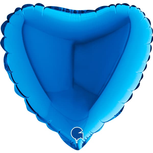 (image for) 9" Grabo Blue Plain Heart Air Fill Balloons