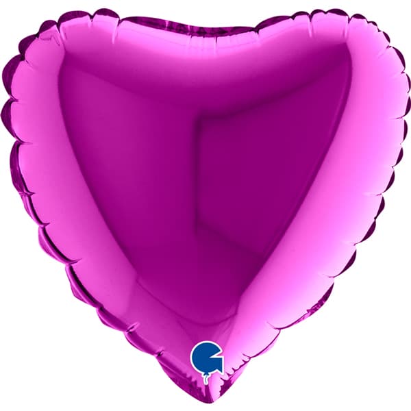 (image for) 9" Grabo Purple Plain Heart Air Fill Balloons