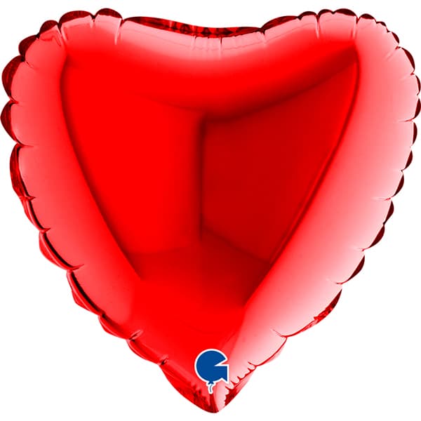 (image for) 9" Grabo Red Plain Heart Air Fill Balloons