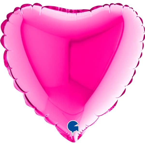 (image for) 9" Grabo Magenta Pink Plain Heart Air Fill Balloons