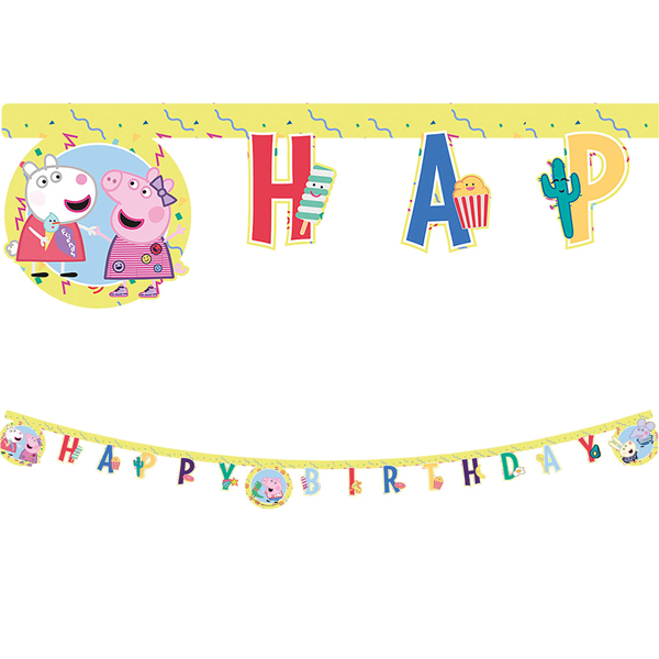 (image for) Peppa Pig Messy Play Happy Birthday Banner