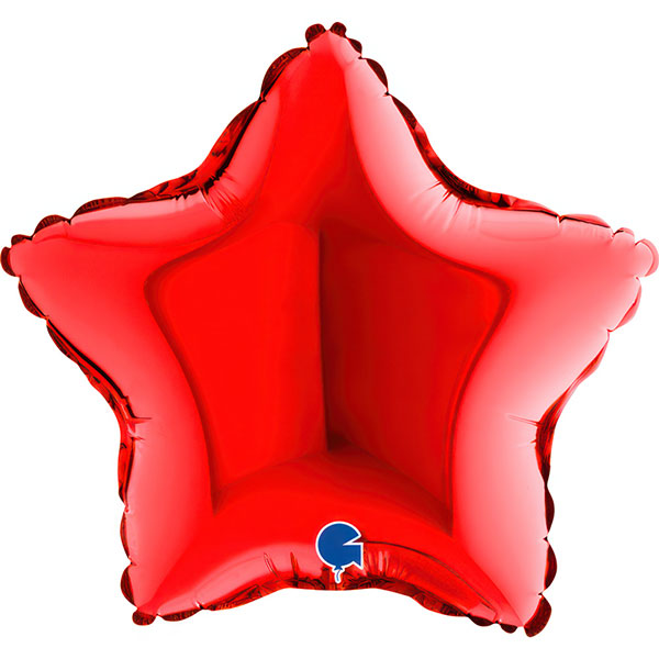 (image for) 9" Grabo Red Plain Star Air Fill Balloons