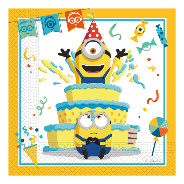 (image for) Minions 2 The Rise Of Gru Paper Party Napkins 20pk