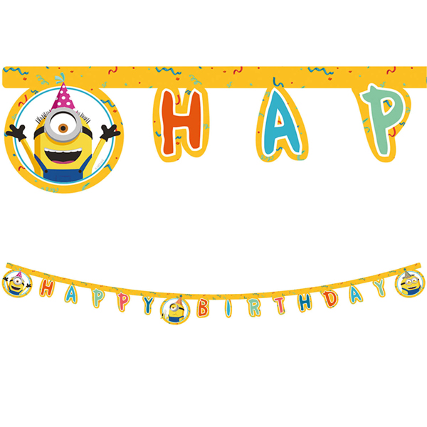 (image for) Minions 2 The Rise Of Gru Die-Cut Happy Birthday Banner