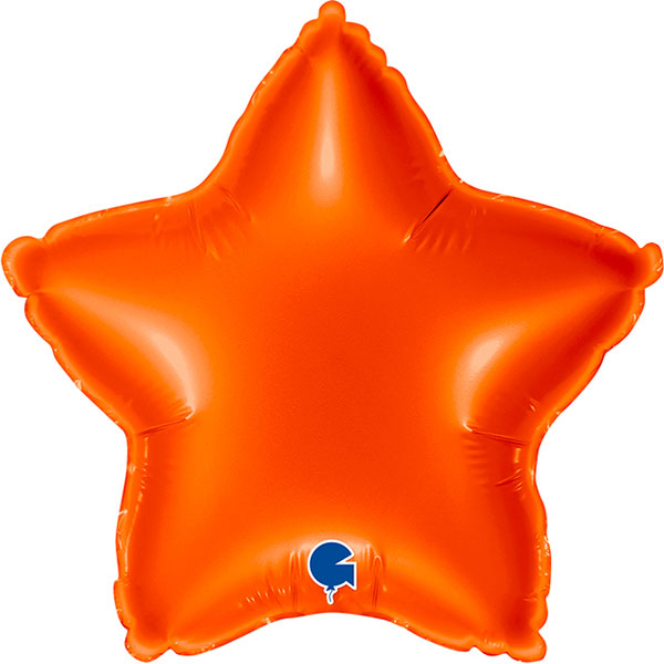 9" Grabo Orange Plain Star Air Fill Balloons